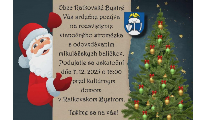 Mikuláš v obci Ratkovské Bystré 07.12.2025 o 16:00 hod