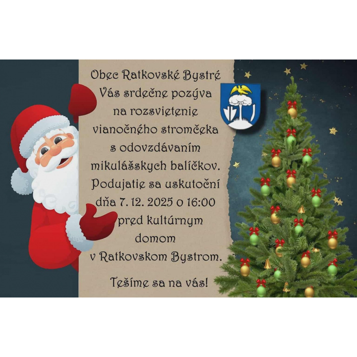 Mikuláš v obci Ratkovské Bystré 07.12.2025 o 16:00 hod