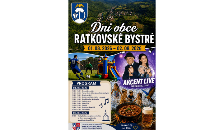 Pozvánka na Dni obce Ratkovské Bystré