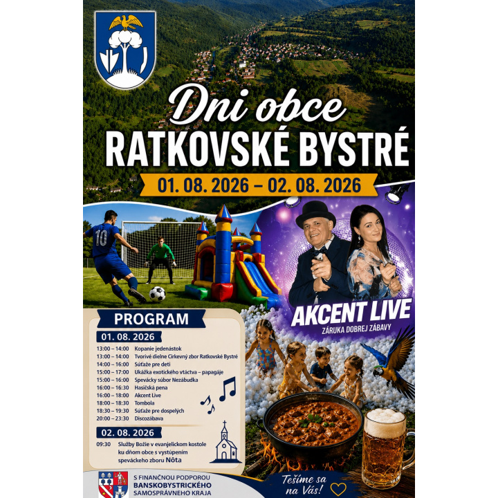 Pozvánka na Dni obce Ratkovské Bystré